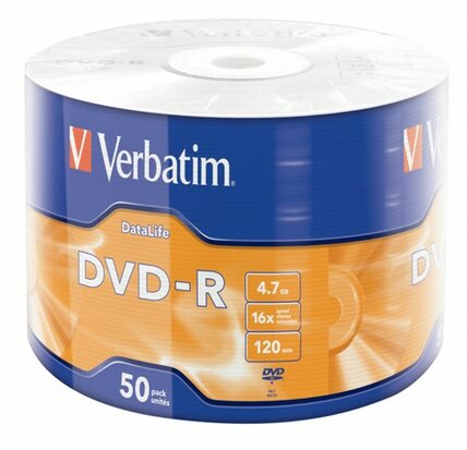 Verbatim DVD-R 4.7 GB Matt Silver eco pack  50 Stuks